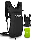 SASMO® Fahrradrucksack & Skirucksack klein 6L - Thermofach & Helmnetz | MTB Rucksack - Ultraleicht 350g | Fahrrad Rucksack - inkl. Regenschutz | Fahrradrucksack Herren & Damen