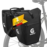 GUOOTU 2 Er Set Fahrradtasche für Gepäckträger 48L,aus Tarpaulin Hinten Gepäckträgertasche mit Reflektoren, mit...