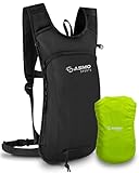 SASMO® Fahrradrucksack & Skirucksack klein 6L - Thermofach & Helmnetz | MTB Rucksack - Ultraleicht 350g | Fahrrad Rucksack - inkl. Regenschutz | Fahrradrucksack Herren & Damen