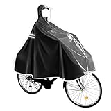 Eruaolytic Regenponcho Fahrrad Damen & Herren – Wasserdichtes XXL Regencape/Fahrradponcho Unisex mit Kapuze & transparentem Sichtfenster, atmungsaktiv mit Reflektorstreifen für Nachtfahrten & Outdoor