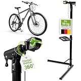 Juskys Fahrrad Reparaturständer, bis 50 kg für E-Bike, klappbar & höhenverstellbar, Klemmkopf 360° drehbar,...