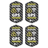 iSecur 4er GPS Tracking Aufkleber Set I 3 x 5 cm I Warning GPS-Gesichert I außenklebend wetterfest I Carbon Optik I...
