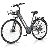 AOIHO E Bike, 28'' EBike Herren E-Bike Damen mit 𝐃𝐫𝐞𝐡𝐦𝐨𝐦𝐞𝐧𝐭𝐬𝐞𝐧𝐬𝐨𝐫, 250W...